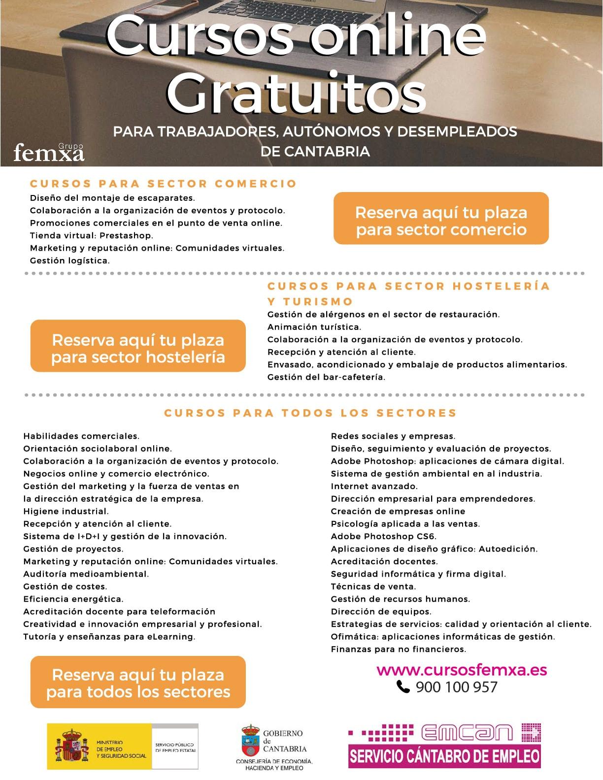 Cursos Cantabria para diferentes sectores