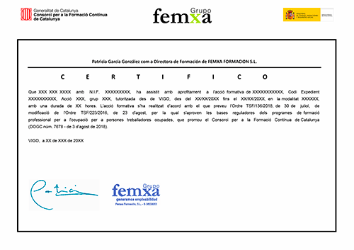 Diploma aprovechamiento Catalunya