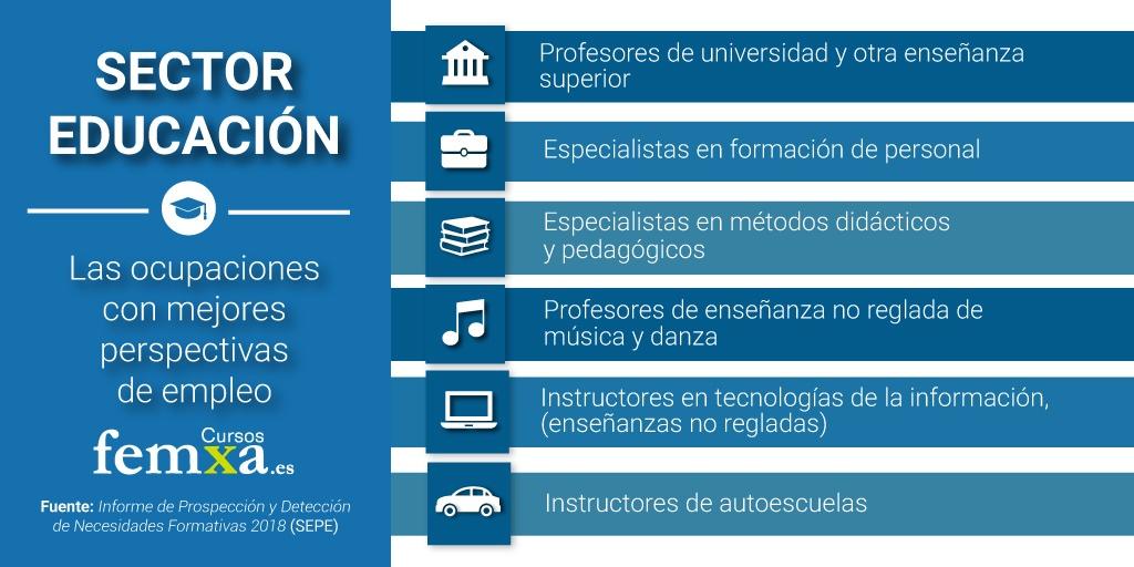 Infografía ocupaciones sector educación