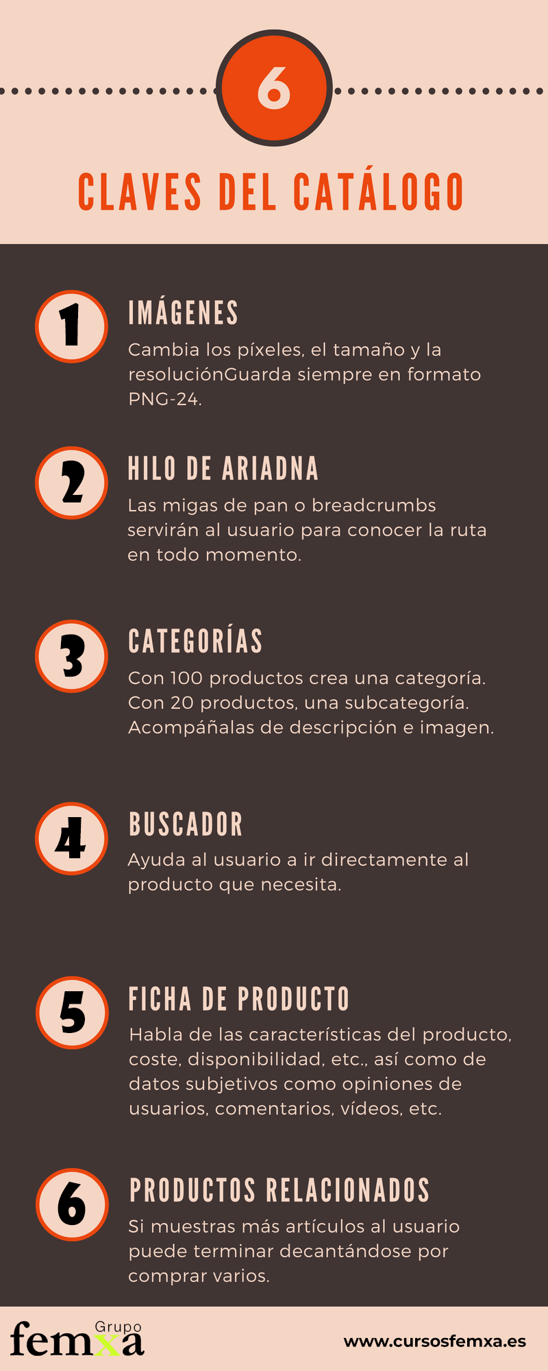 infografía sobre las claves del producto al crear tu tienda online