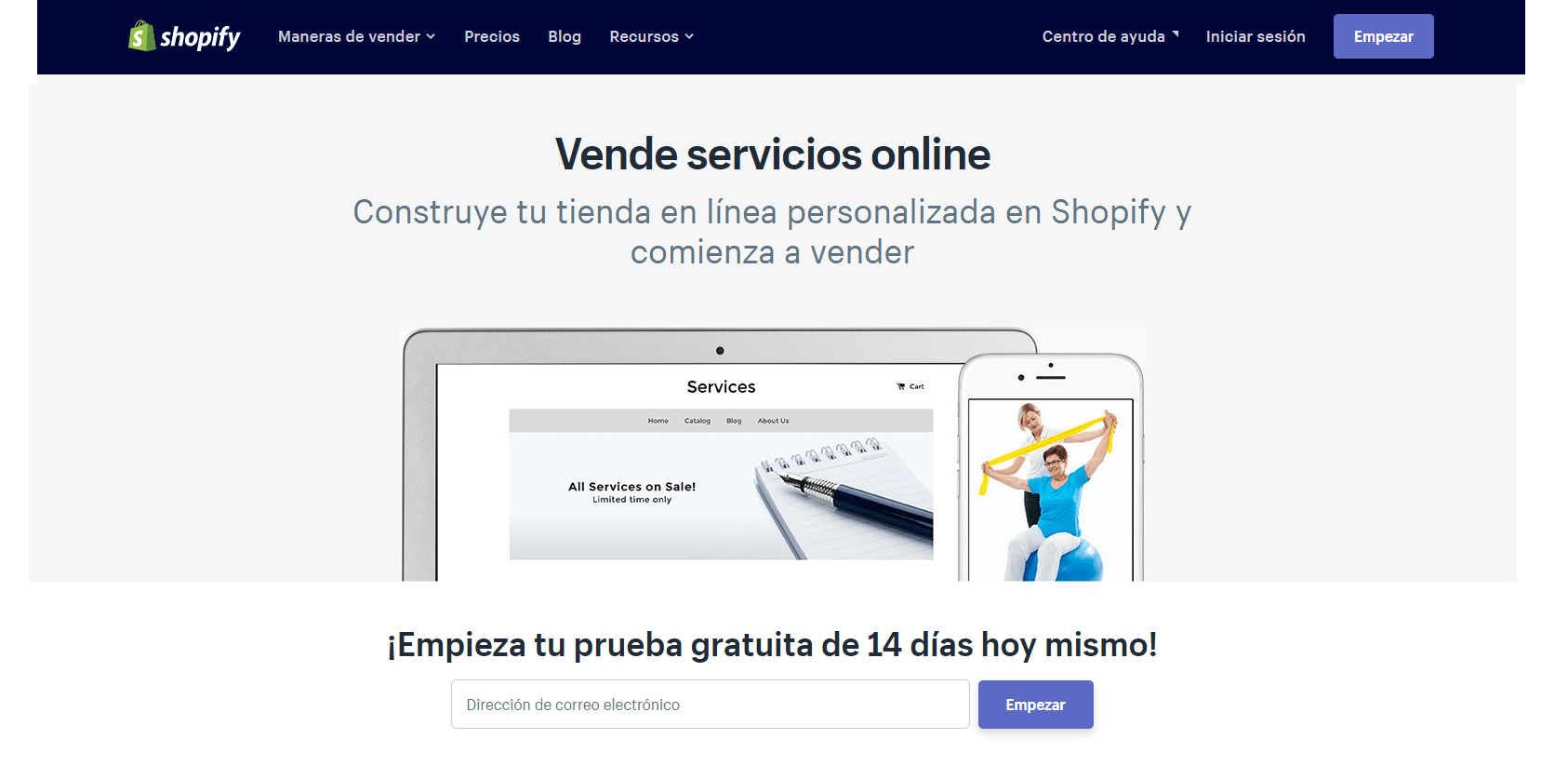 Plataforma shopify para crear una tienda virtual