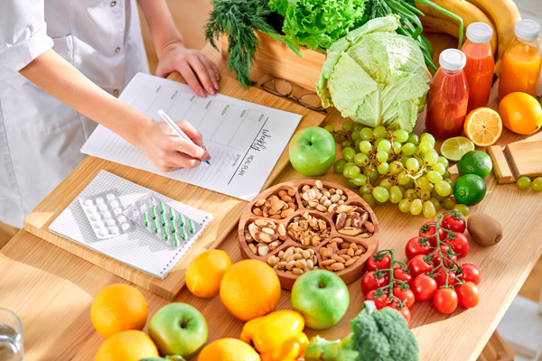 conjunto de alimentos saludables