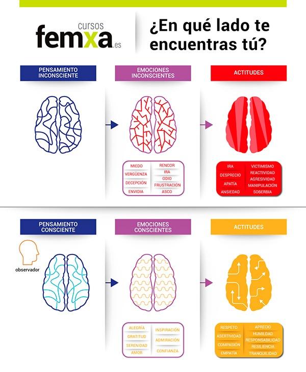 infografía sobre pensamiento consciente e inconsciente