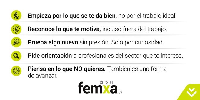 Listado de opciones que te ayudarán a seguir tu camino profesional