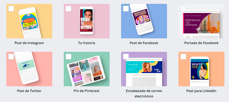 Ejemplos de diseños en Canva para redes sociales