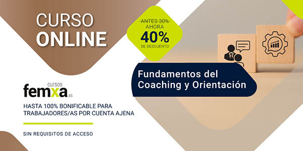 Cartel anunciador del curso de Fundamentos de coaching y orientación
