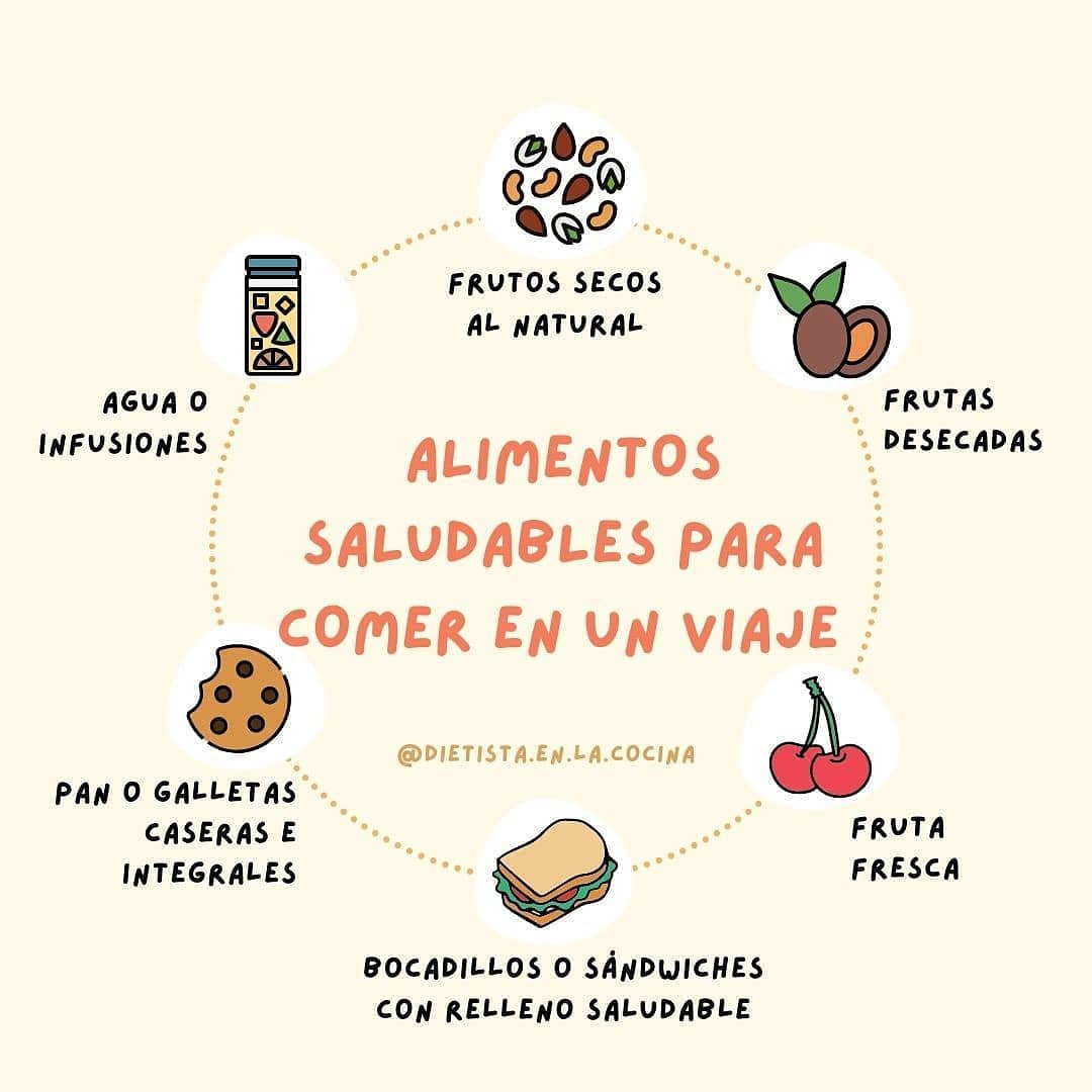 Alimentos saludables para comer bien y viajar