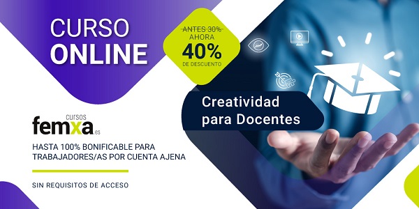 Cartel anunciador del curso de creatividad para docentes bonificable