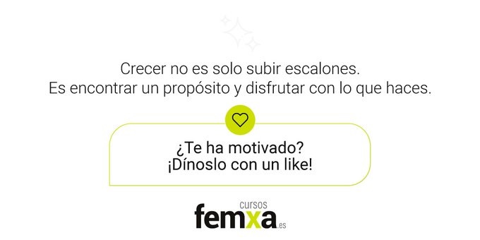 imagen con texto para animar a dar likes al instagram de cursos femxa