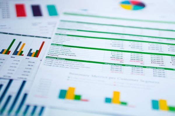 Tablas de indicadores que componen un cuadro de mando integral o balance scorecard