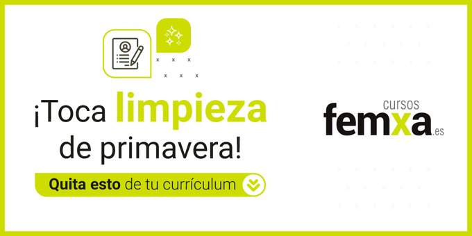 cartel que indica la limpieza de primavera de tu curriculum