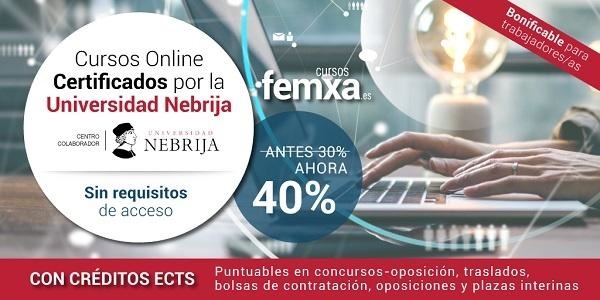 selección de cursos con baremo para oposiciones y créditos ects