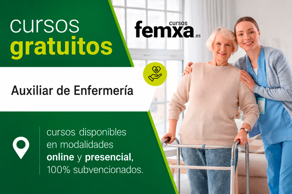Formación gratuita de auxiliar de enfermería online y presencial