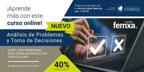 Imagen de mano con lápiz haciendo un bisé, inserta en el cartel del curso de análisis de problemas y toma de decisiones