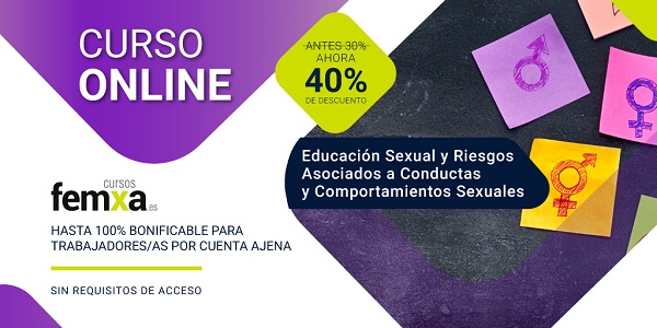 Cartel anunciador del curso online sobre educación sexual