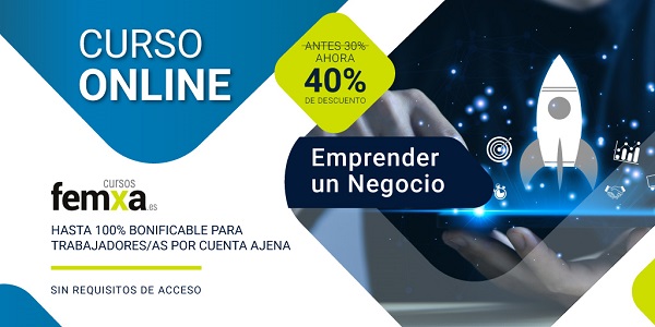 Cartel del curso online sobre como emprender un negocio