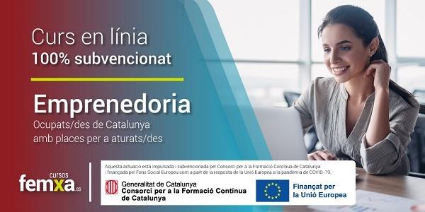 cartel anunciador del curso de emprendimiento de cataluña