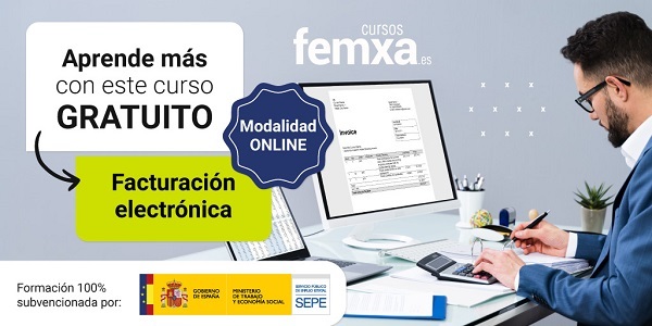 cartel anunciador del curso online de facturación electrónica