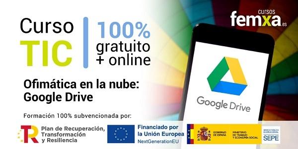 cartel anunciador del curso online gratuito de google drive