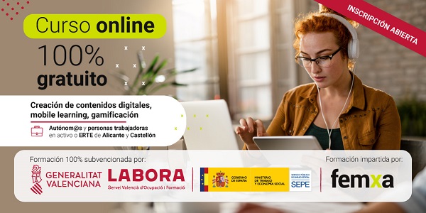 cartel anunciador del curso de creación de contenidos digitales