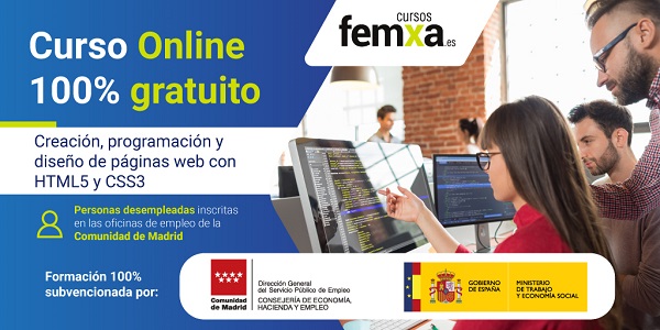 cartel anunciador del curso de diseño web con html 5 y css