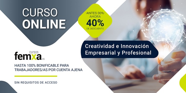 Cartel el curso bonificable online sobre innovación empresarial