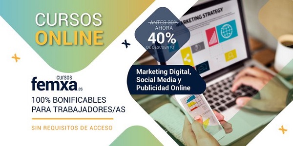 Cartel anunciador de la categoría de cursos de marketing digital