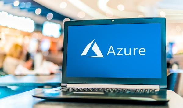 Portátil con la aplicación para computación en la nube, Microsoft Azure