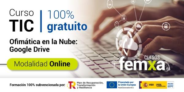 Cartel anunciador del curso de ofimática en la nube con Google Drive