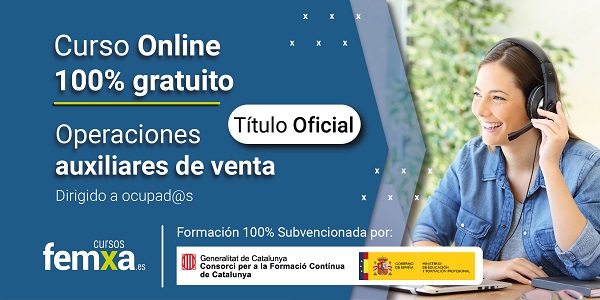 cartel del curso online operaciones auxiliares de venta