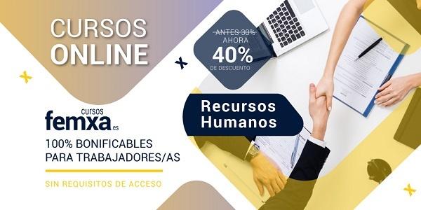 cartel de los cursos online privados de recursos humanos de femxa