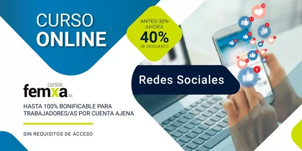 Cartel de los cursos de redes sociales de femxa