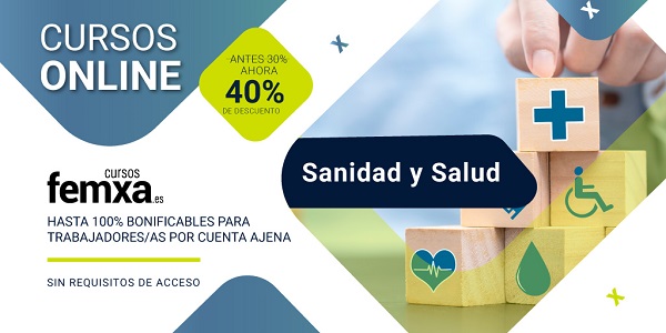 Cartel de la categoría de cursos online de Sanidad y Salud