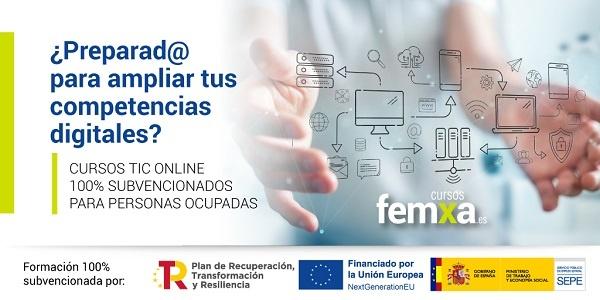 cartel anunciador de los cursos tics de competencias digitales