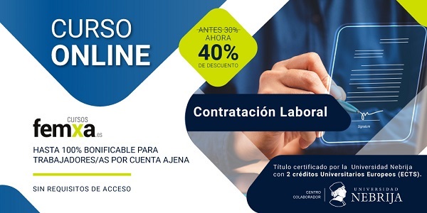 cartel anunciador del curso de contratación laboral