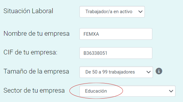 ¿Por qué no puedo cambiar el campo "sector de tu empresa" en mi perfil de usuario?