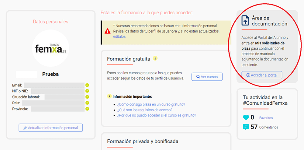 Acceder al área de documentación